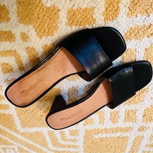 Madewell Black Leather Mules